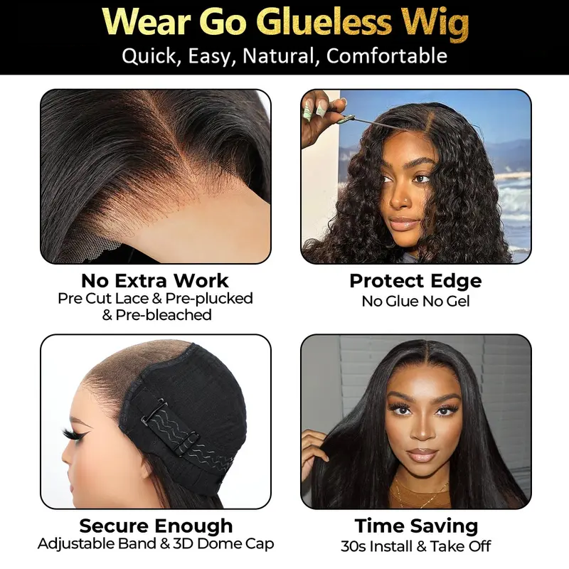 Sale Happening Now:Lace Kinky Straight 360 Full Lace Frontal Glueless Wig With Invisi Drawstring Pre Plucked Human Hair Wig
