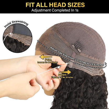 Sale Happening Now:Lace Kinky Straight 360 Full Lace Frontal Glueless Wig With Invisi Drawstring Pre Plucked Human Hair Wig