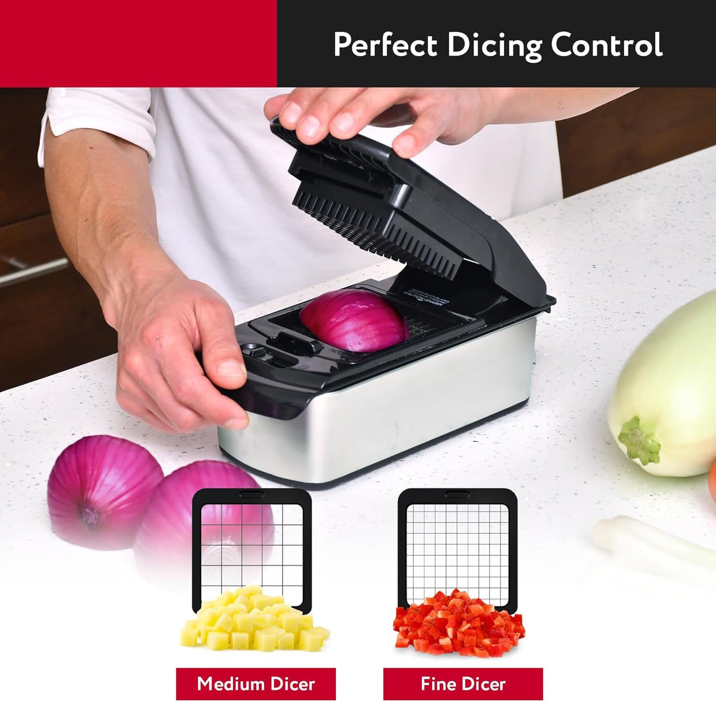 Vegetable chopper and spiral slicer, fruit slicer, kitchen gadgets and accessories, household essentials (18-in-1)