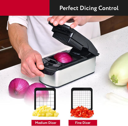 Vegetable chopper and spiral slicer, fruit slicer, kitchen gadgets and accessories, household essentials (18-in-1)